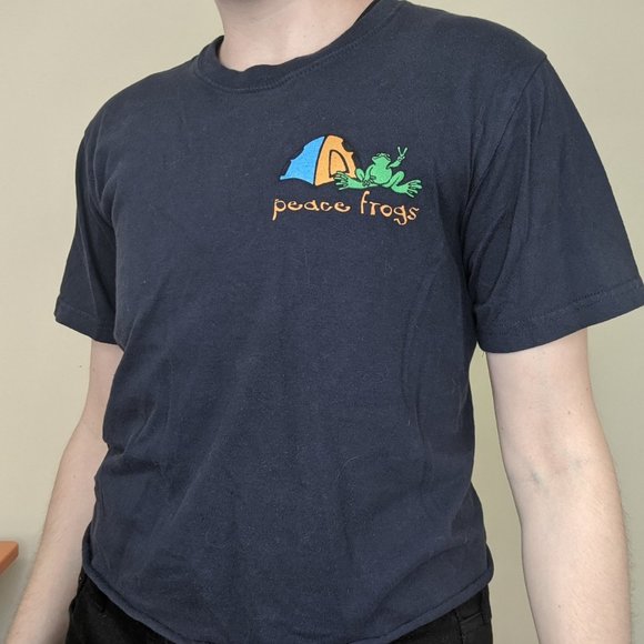 Vintage Camping Peace Frogs T Shirt - Picture 1 of 3